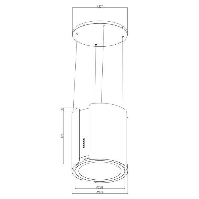 Cecotec Flux CRE 385500 Hotte îlot Noir