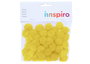 Innspiro Pompons en polypropylène jaune 25mm, 50 pièces