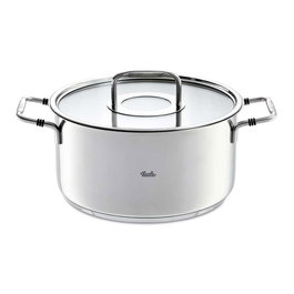 Fissler 086-112-24-000/0 Olla Bonn Marmite avec Couvercle en Verre 24 cm - 5,7 L en Acier Inoxydable 18/10, Fonds Superthermic Apto pour Induction