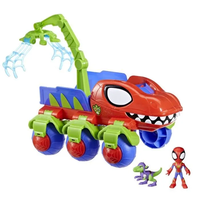 Hasbro Spider-Man - Coffret Véhicule Dino-Webs avec figurines Spider-Man et Goblin Raptor - Jouet à partir de 3 ans - Spidey et ses Amis Extraordinaires