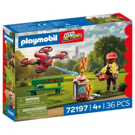 Playmobil City Action Drone de pompiers avec flèches d'eau 72197