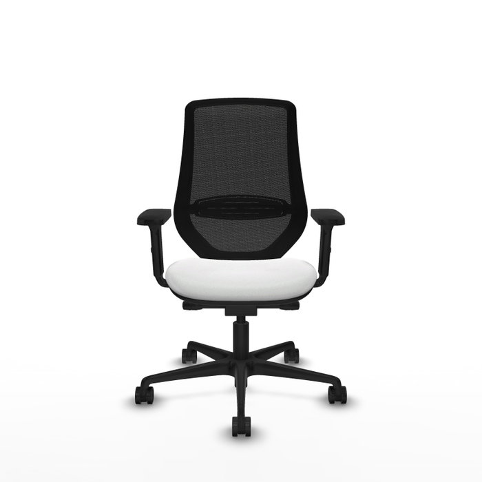 PIQUERAS Y CRESPO Chaise Mardos Synchrone Tissu Blanc et Maille Noir