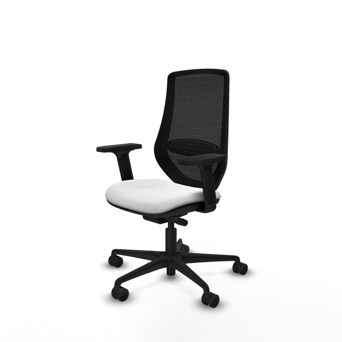 PIQUERAS Y CRESPO Chaise Mardos Synchrone Tissu Blanc et Maille Noir