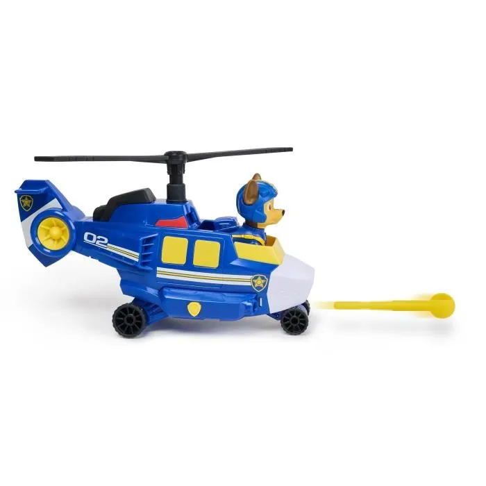 Spin Master Véhicule + Figurine Chase Air Rescue La Pat' Patrouille - Jouet transformable avec projectile - A partir de 3 ans