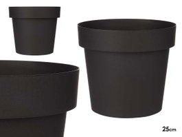 Ibergarden Pot en plastique anthracite 25 cm de diamètre 6,7 L (Set de 12)