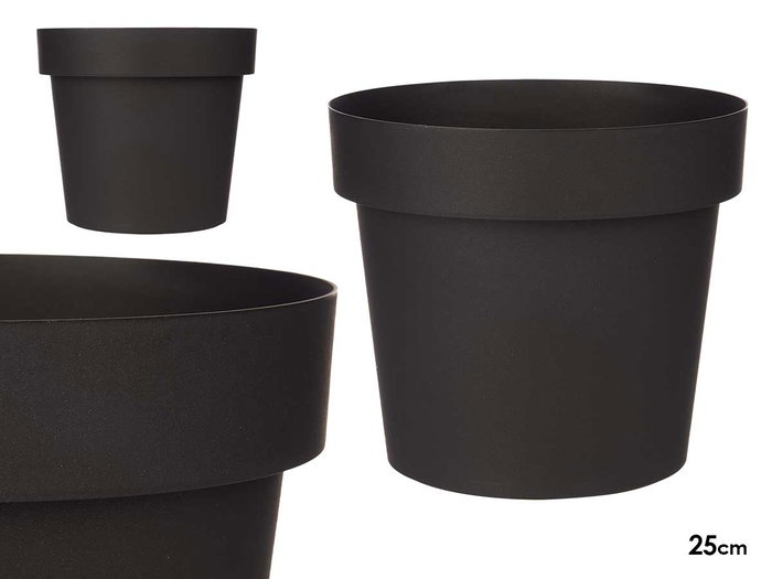 Ibergarden Pot en plastique anthracite 25 cm de diamètre 6,7 L (Set de 12) Ibergarden Pot en plastique anthracite 25 cm de diamètre 6,7 L (Set de 12)
