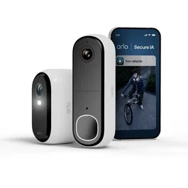 Arlo Essential 3 Kit de sécurité avec caméra 2K et sonnette vidéo HD