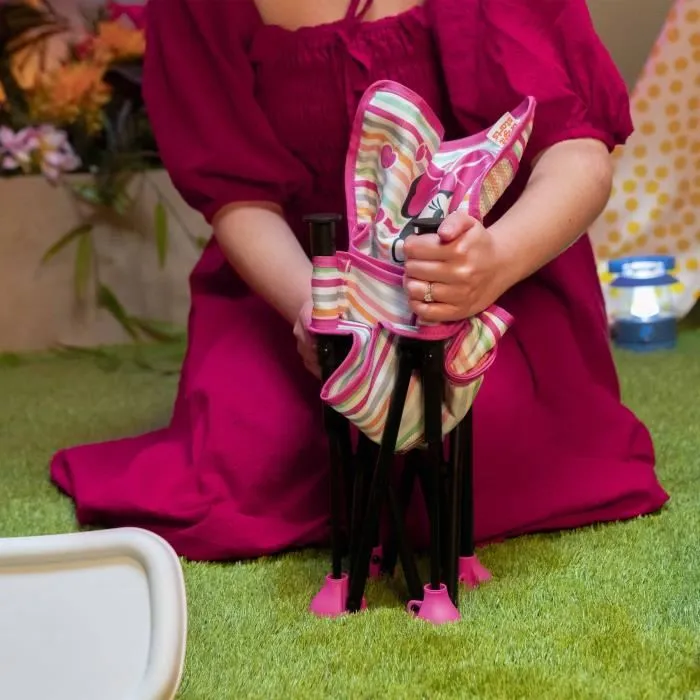 Disney Baby Rehausseur de Chaise Pliable Minnie Pop 'N Sit - Pour Voyage et Domicile, Léger avec Plateau et Sac de Transport Inclus