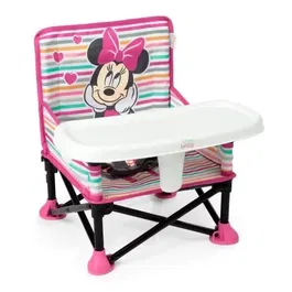 Disney Baby Rehausseur de Chaise Pliable Minnie Pop 'N Sit - Pour Voyage et Domicile, Léger avec Plateau et Sac de Transport Inclus