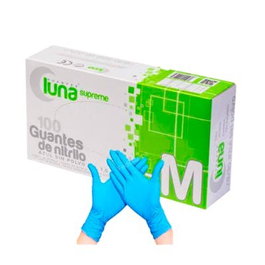 OMARE LUNA Gants en Nitrile Blanc sans Poudre Taille M