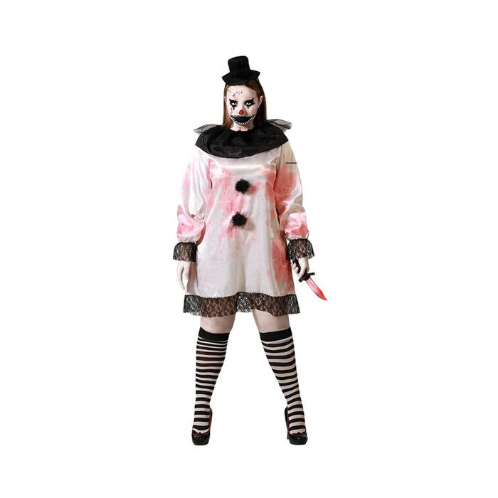 atosa Déguisement de clown sanglant avec robe blanche pour femme atosa Déguisement de clown sanglant avec robe blanche pour femme