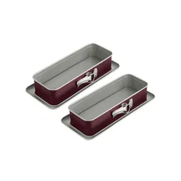 Dr. Oetker Lot de 2 Moules à Cake à Charnière Back-Liebe Bicolor, Acier Antiadhésif, 30 x 12 cm, pour Cakes Sucrés et Salés