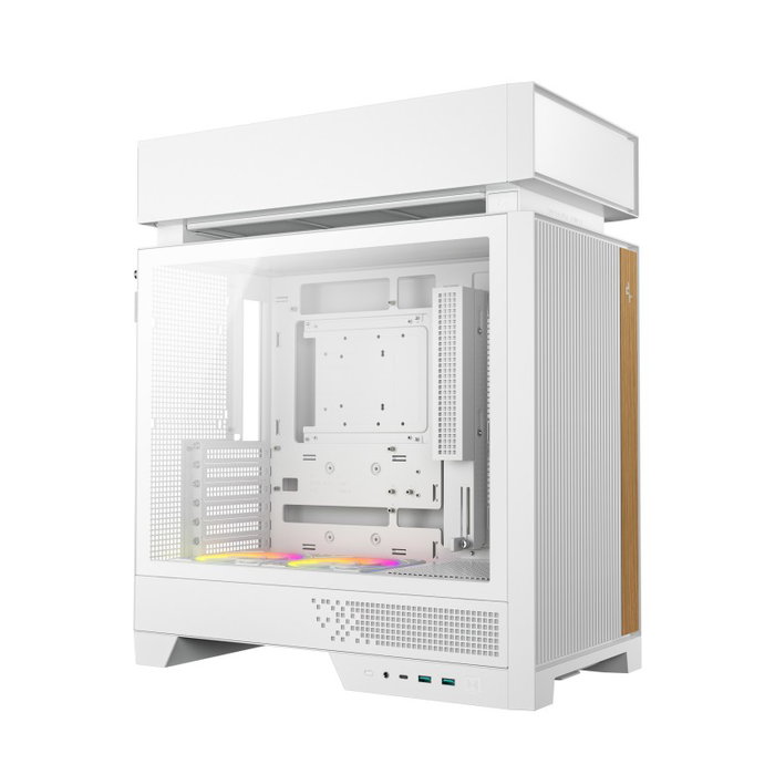 DeepCool CL660 WH Boîtier PC Gaming Mid-Tower Blanc et Bois