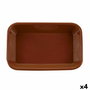 Raimundo Plat de présentation Barro Profesional 29x19x6 cm Céramique Marron (4 Unités)