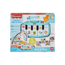 Fisher-Price Tapis d'activités pour bébé avec piano, Kick & Play, lumières et sons - Tapis de jeu pour nourrissons dès 1 mois