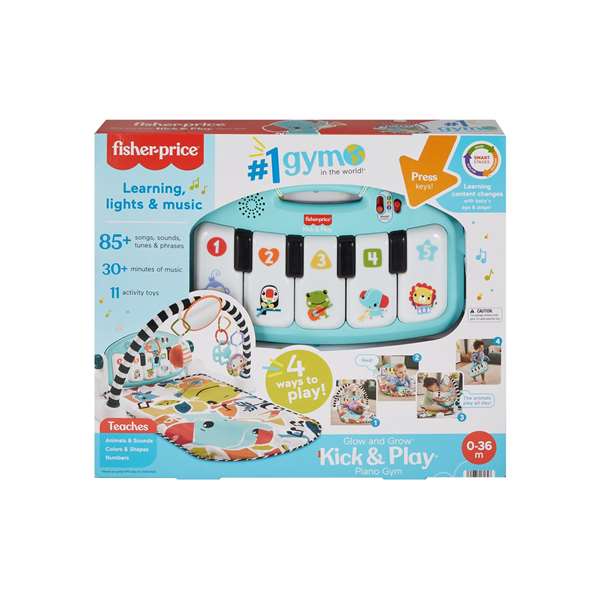 Fisher-Price Tapis d'activités pour bébé avec piano, Kick & Play, lumières et sons - Tapis de jeu pour nourrissons dès 1 mois Fisher-Price Tapis d'activités pour bébé avec piano, Kick & Play, lumières et sons - Tapis de jeu pour nourrissons dès 1 mois