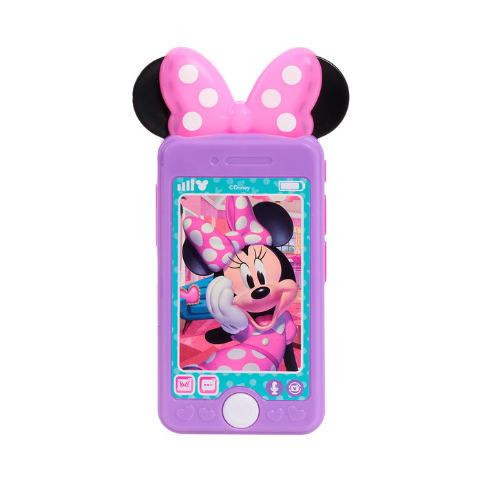 Just Play Téléphone Mobile Minnie Mouse Chat With Me 89876 - Jouet avec Sons et Lumières, Multilingue (Anglais, Français, Allemand, Italien, Portugais, Espagnol)