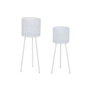 Home ESPRIT Set de pots de fleurs Blanc Fer 23 x 23 x 66 cm