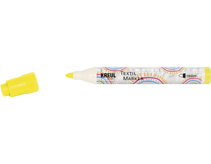 Kreul Marqueur textile translucide jaune néon pointe de balle 2-4mm Kreul Marqueur textile translucide jaune néon pointe de balle 2-4mm
