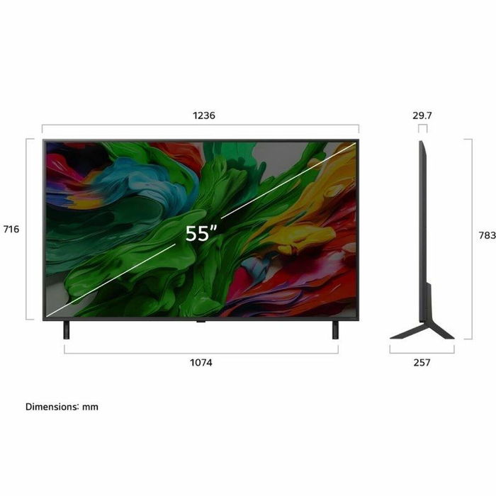TV intelligente LG 55QNED87A6B 55" (55") 4K Ultra HD (4K Ultra HD) LED HDR Edge-LED AMD FreeSync (LED) (HDR) (Edge-LED) (AMD Fre