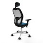 Piqueras y Crespo 3D086N1 Chaise de Bureau avec Appui-tête Blanc Vert pétrole
