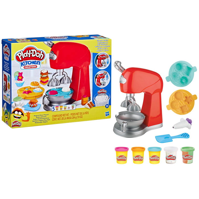 PLAY-DOH Batidora Mágica F4718 Hasbro - Crée des Gâteaux Jouets, Plastiline avec Moules, Multilingue, +3 Ans PLAY-DOH Batidora Mágica F4718 Hasbro - Crée des Gâteaux Jouets, Plastiline avec Moules, Multilingue, +3 Ans