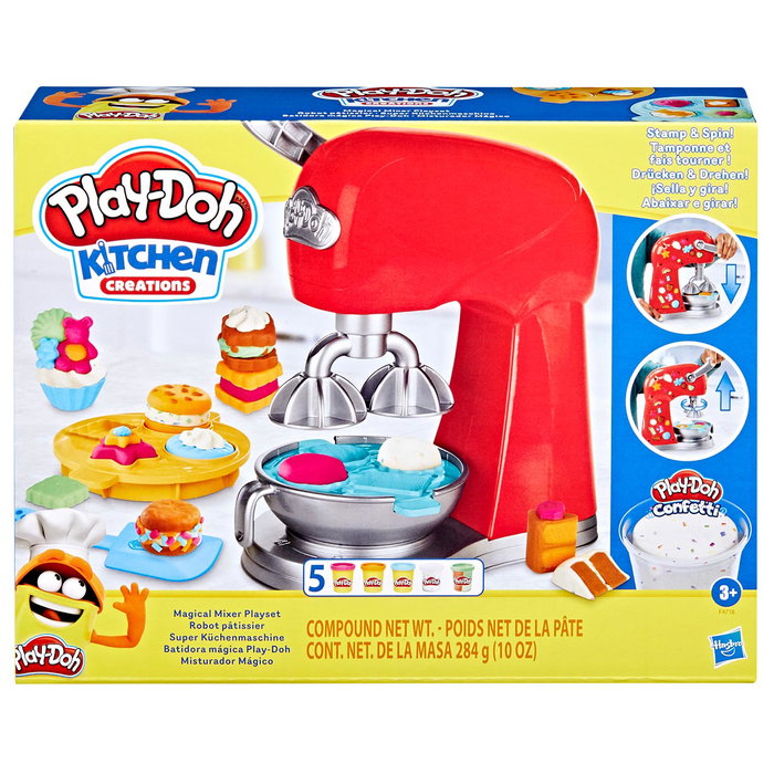 PLAY-DOH Batidora Mágica F4718 Hasbro - Crée des Gâteaux Jouets, Plastiline avec Moules, Multilingue, +3 Ans PLAY-DOH Batidora Mágica F4718 Hasbro - Crée des Gâteaux Jouets, Plastiline avec Moules, Multilingue, +3 Ans