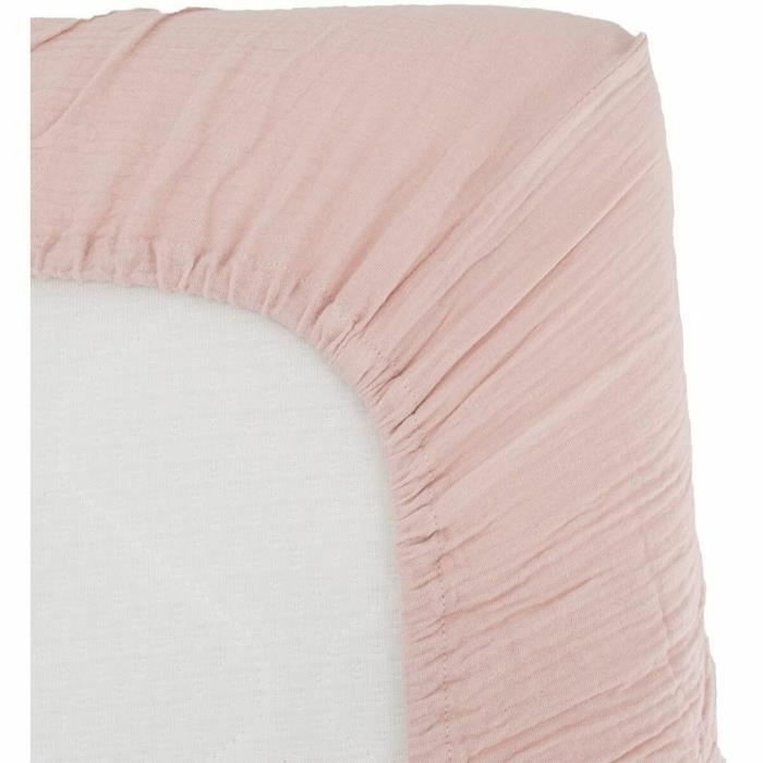 Domiva Drap housse en gaze de coton Vieux rose 60x120 cm Domiva Drap housse en gaze de coton Vieux rose 60x120 cm
