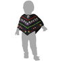 Poncho Déguisement Bébé Enfant Calavera Mexicain Multicolore Halloween Fiesta 6-12 Mois - Polyester Noir