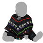 Poncho Déguisement Bébé Enfant Calavera Mexicain Multicolore Halloween Fiesta 6-12 Mois - Polyester Noir