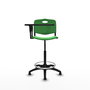 Tabouret Taburete Robledo Pivotant Chlorure de polyvinyle Vert Structure polyamide noire Non applicable Sans appui-tête Patins de chaises