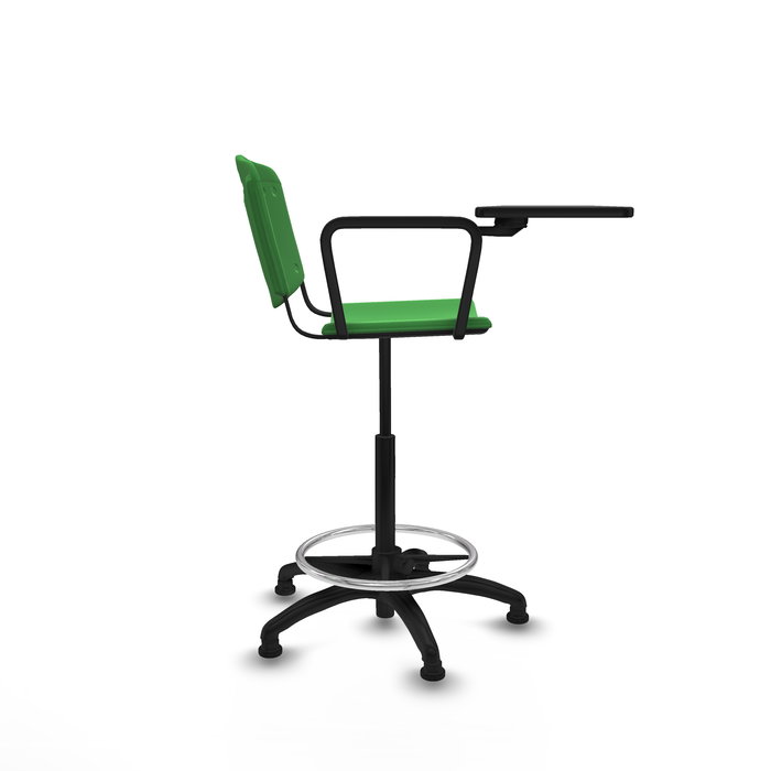 Tabouret Taburete Robledo Pivotant Chlorure de polyvinyle Vert Structure polyamide noire Non applicable Sans appui-tête Patins de chaises