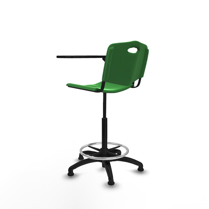 Tabouret Taburete Robledo Pivotant Chlorure de polyvinyle Vert Structure polyamide noire Non applicable Sans appui-tête Patins de chaises