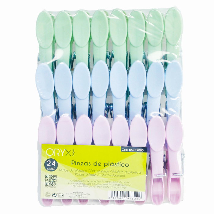 ORYX Lot de 24 pinces à linge en plastique ORYX Lot de 24 pinces à linge en plastique