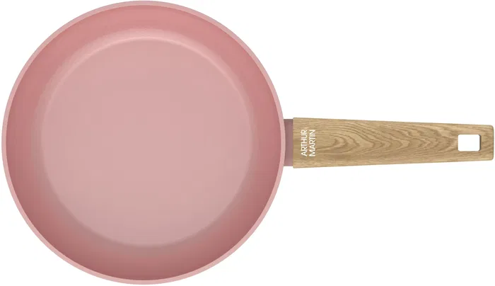 Arthur Martin AM5388 - Set de 3 poêles 20/24/28 cm - Compatibles tous feux dont induction - Revêtement céramique - Couleur rose