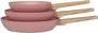 Arthur Martin AM5388 - Set de 3 poêles 20/24/28 cm - Compatibles tous feux dont induction - Revêtement céramique - Couleur rose