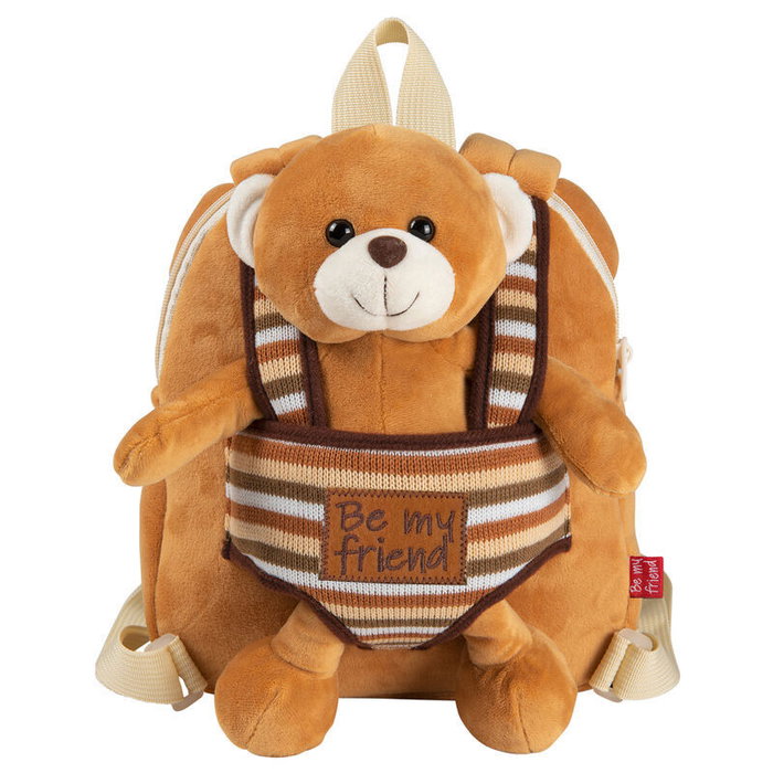 PERLETTI Mochila reversible pour enfant avec peluche ours Benji 25 cm - Taille 25x22x5 cm PERLETTI Mochila reversible pour enfant avec peluche ours Benji 25 cm - Taille 25x22x5 cm