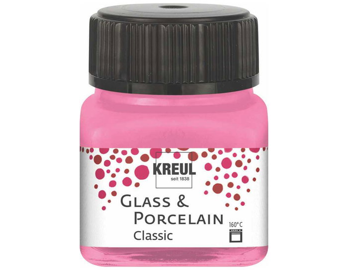 Kreul Peinture verre et porcelaine GLASS&PORCELAIN Classic brillante rose 20ml Kreul Peinture verre et porcelaine GLASS&PORCELAIN Classic brillante rose 20ml