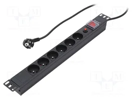 QOLTEC Multiprise parafoudre 6 prises noir avec cordon 2m