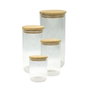 Fackelmann Set de 4 boîtes de conservation en verre et bambou