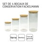 Fackelmann Set de 4 boîtes de conservation en verre et bambou