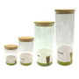 Fackelmann Set de 4 boîtes de conservation en verre et bambou
