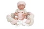 Muñecas Arias - Poupée Elegance 42 cm Zoe Rose avec coussin, corps en vinyle, fille