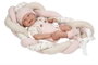 Muñecas Arias - Poupée Elegance 42 cm Zoe Rose avec coussin, corps en vinyle, fille