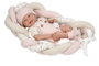Muñecas Arias - Poupée Elegance 42 cm Zoe Rose avec coussin, corps en vinyle, fille