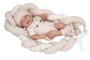 Muñecas Arias - Poupée Elegance 42 cm Zoe Rose avec coussin, corps en vinyle, fille