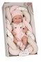 Muñecas Arias - Poupée Elegance 42 cm Zoe Rose avec coussin, corps en vinyle, fille