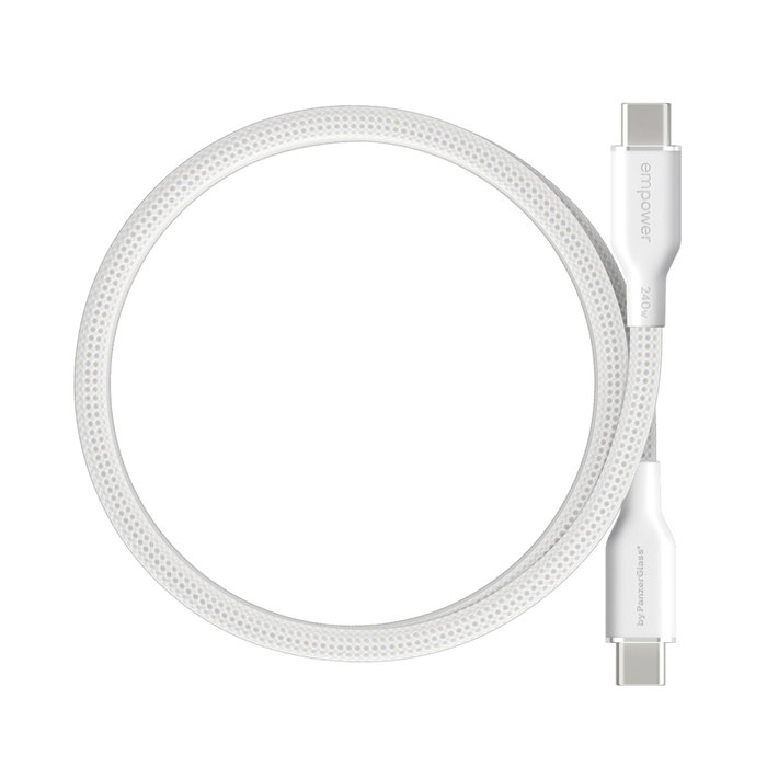 PanzerGlass empower Magnetic 240W USB-C vers USB-C 1,5m blanc/argent
