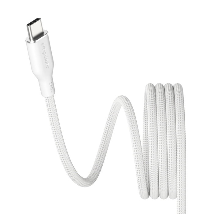 PanzerGlass empower Magnetic 240W USB-C vers USB-C 1,5m blanc/argent