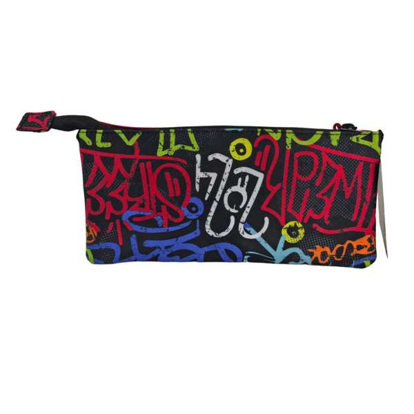 Toybags Étui triple ranking graffiti 11 x 23 x 5 cm, textile - Version espagnole